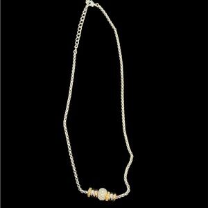 Adjustable silver and gold necklace